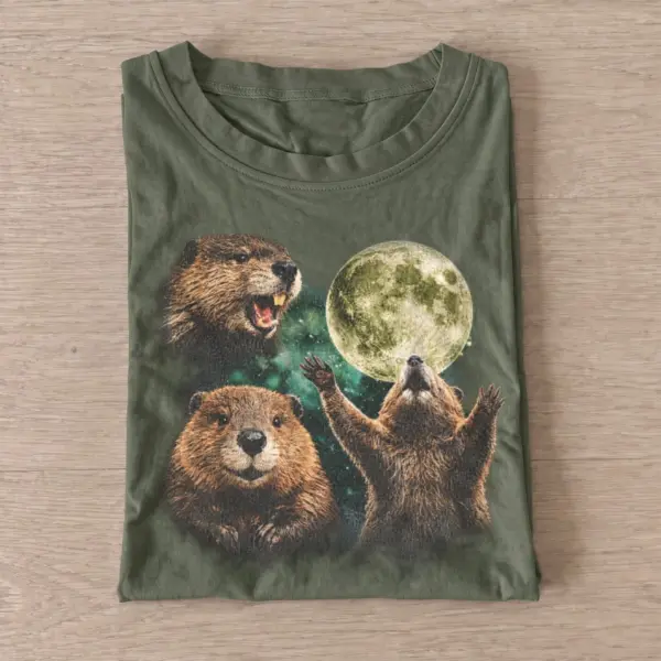Cosmic beavers graphic t shirt olive20cosmic beavers.webp