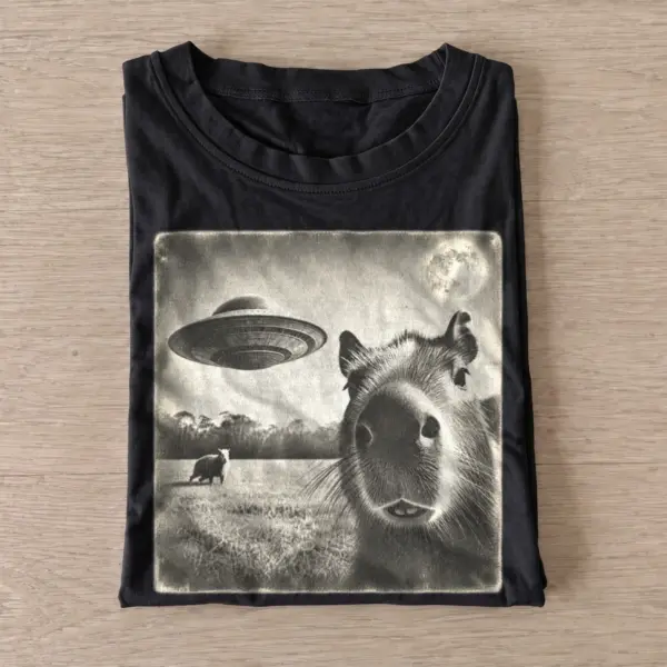 Cosmic capybara ufo graphic t shirt black20cosmic capybara.webp