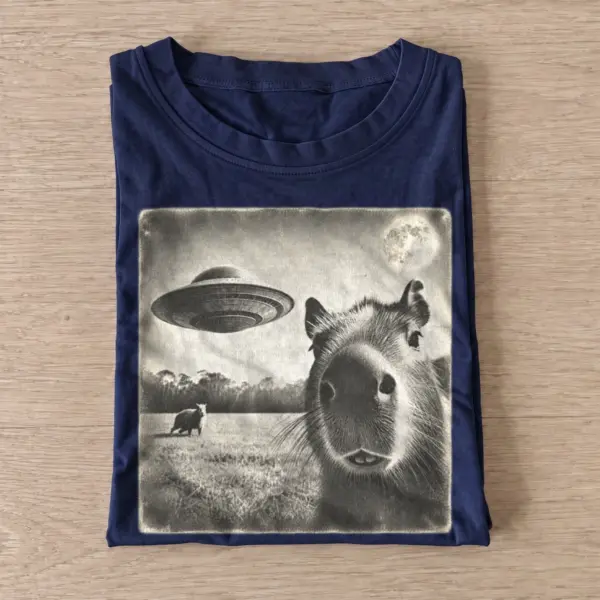 Cosmic capybara ufo graphic t shirt navy20cosmic capybara.webp