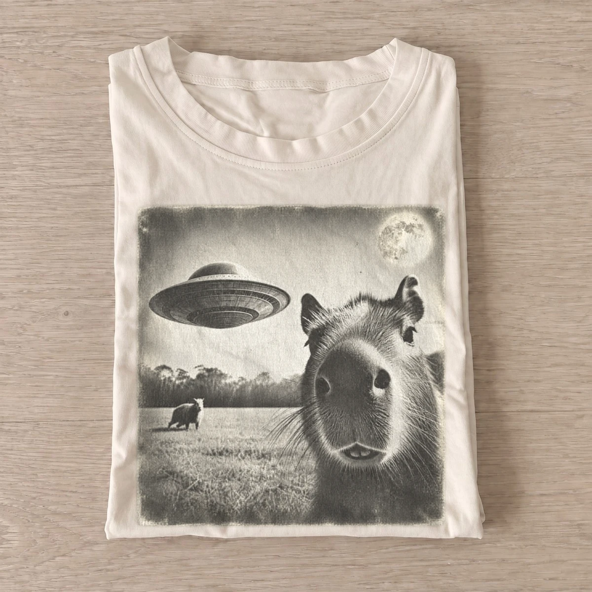 Cosmic capybara ufo graphic t shirt sand20cosmic capybara.webp