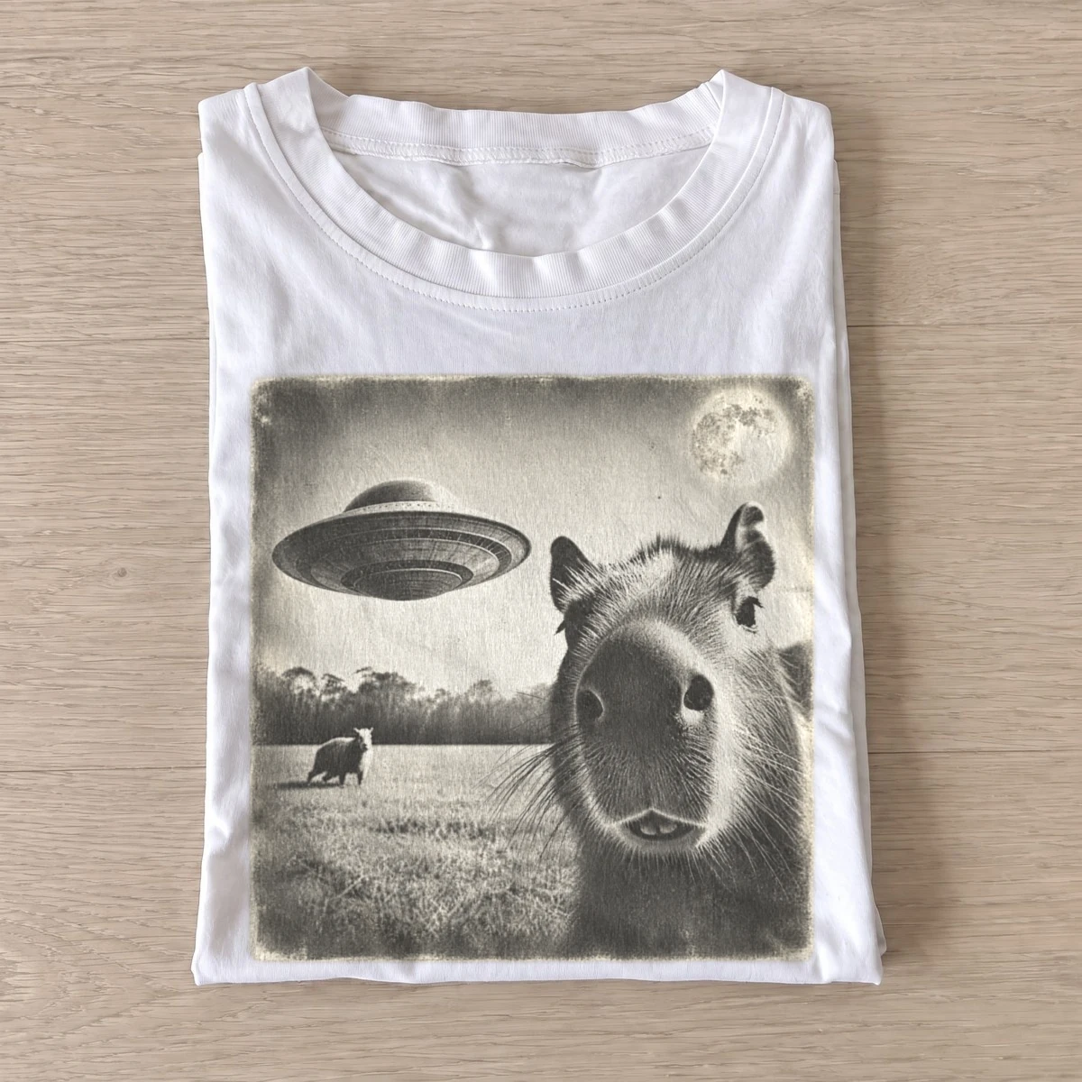 Cosmic capybara ufo graphic t shirt white20cosmic capybara.webp
