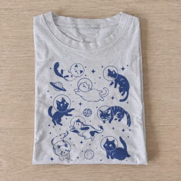 Cosmic cats astronaut graphic t shirt gray20cosmic cats.webp
