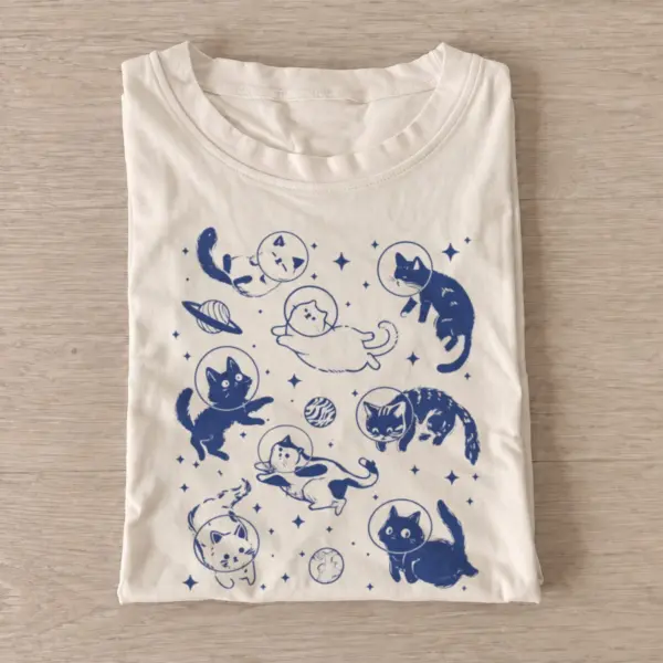 Cosmic cats astronaut graphic t shirt sand20cosmic cats.webp