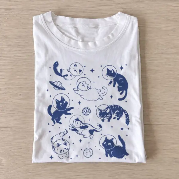 Cosmic cats astronaut graphic t shirt white20cosmic cats.webp