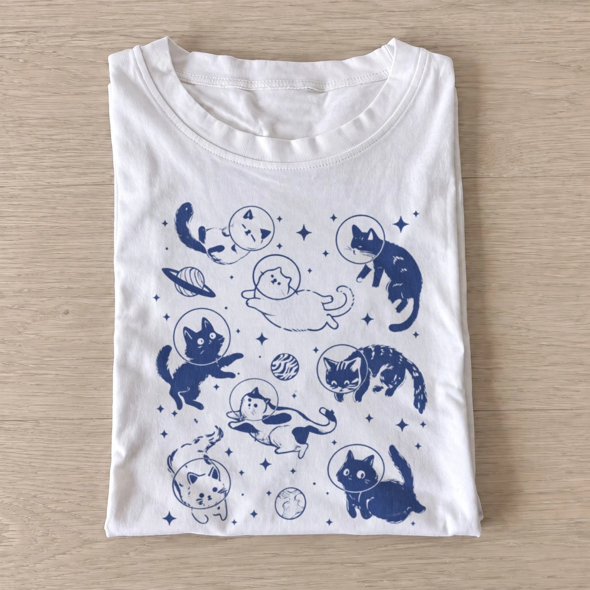 Cosmic cats astronaut graphic t shirt white20cosmic cats.webp