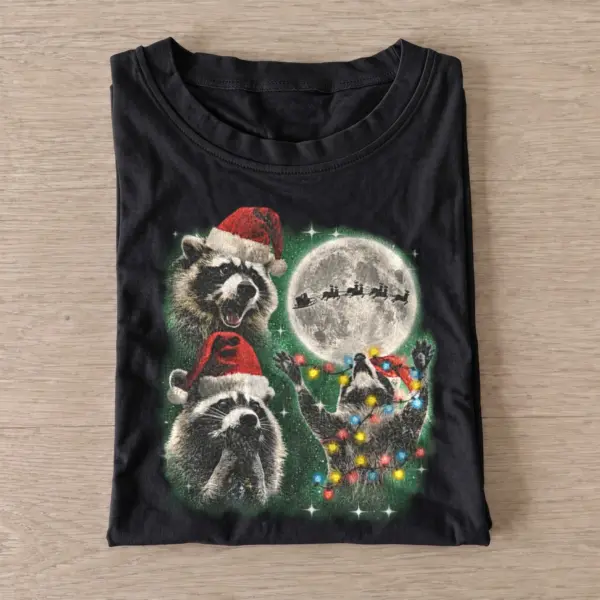 Cosmic christmas raccoons t shirt black20cosmic christmas raccoons.webp