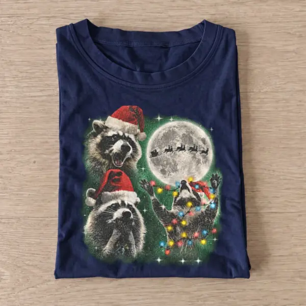 Cosmic christmas raccoons t shirt navy20cosmic christmas raccoons.webp