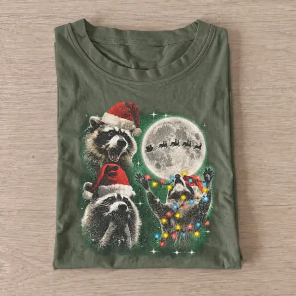Cosmic christmas raccoons t shirt olive20cosmic christmas raccoons.webp
