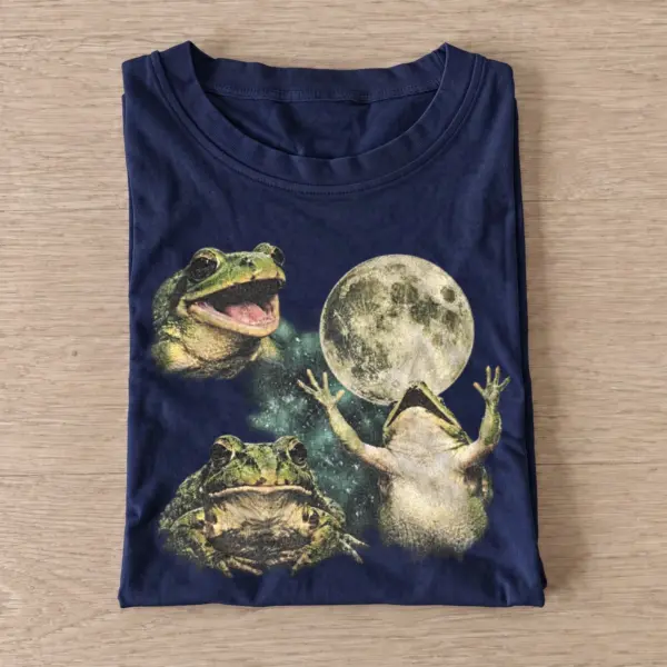 Cosmic frogs moon t shirt navy20cosmic frogs.webp