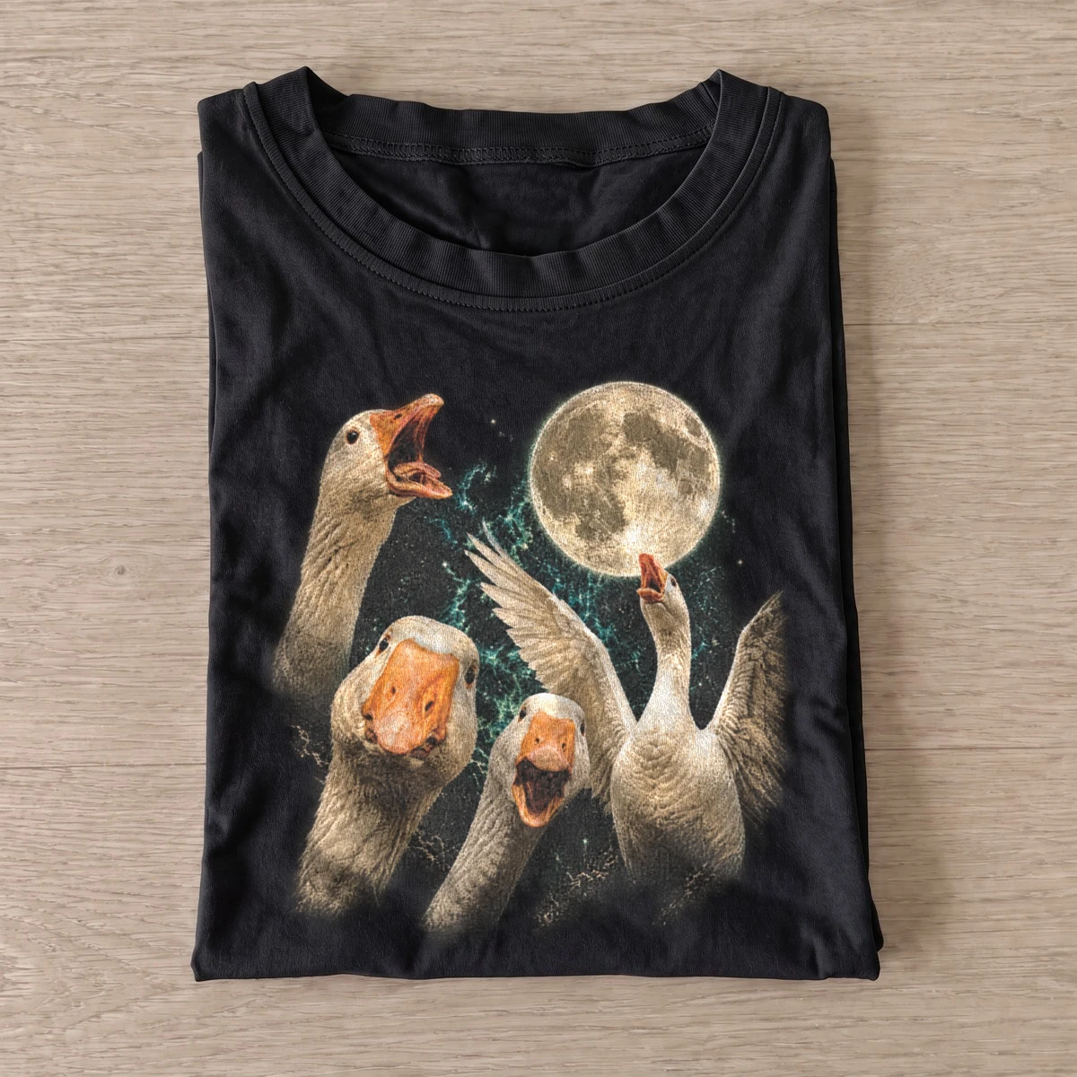Cosmic geese moon graphic t shirt black20cosmic geese.webp