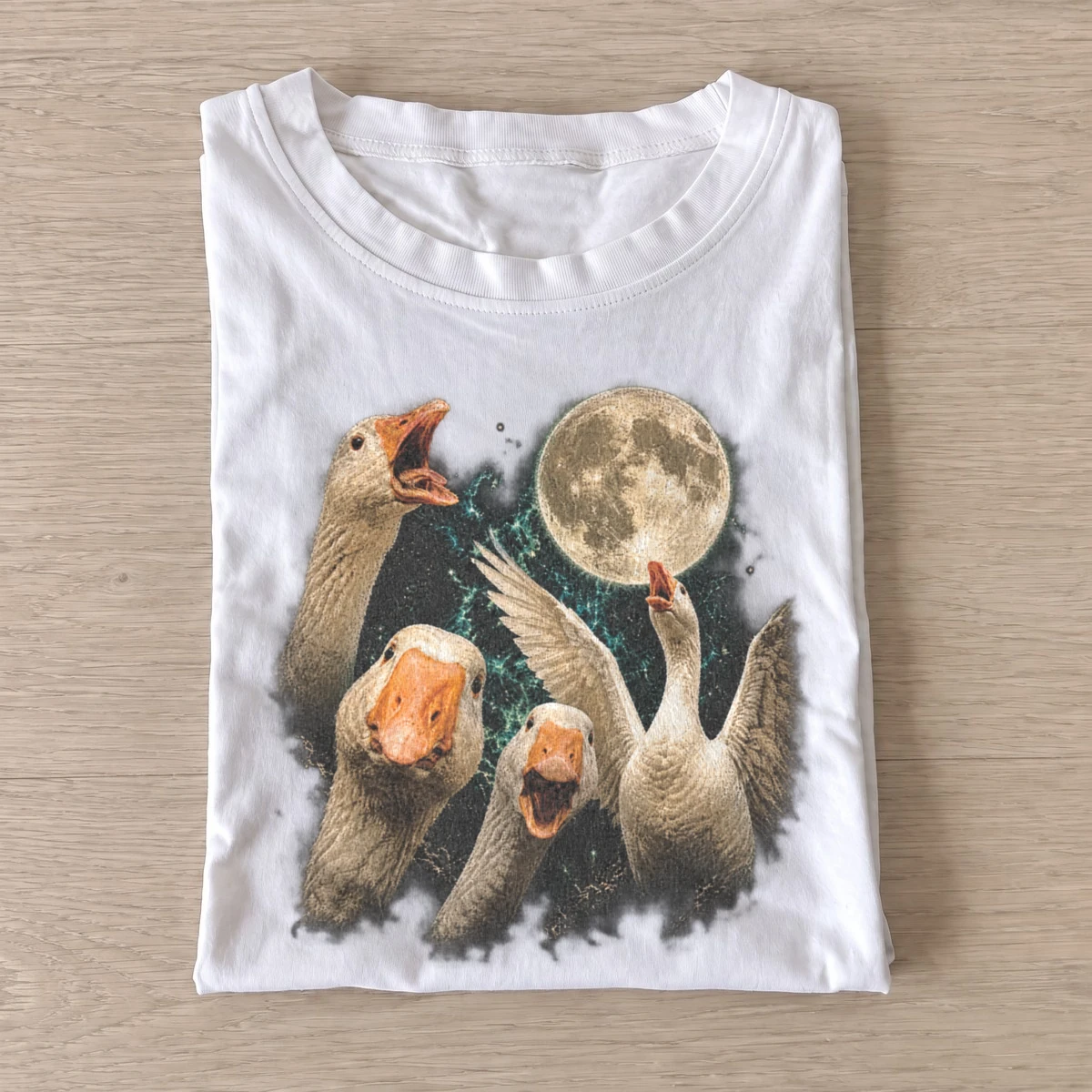 Cosmic geese moon graphic t shirt white20cosmic geese.webp