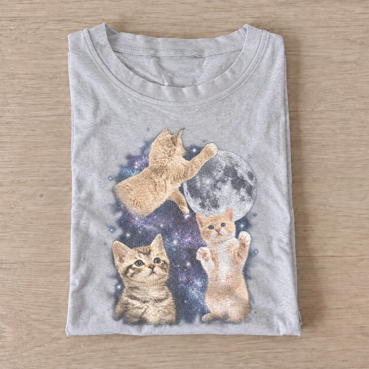 Cosmic kittens space graphic t shirt gray20cosmic kittens.webp