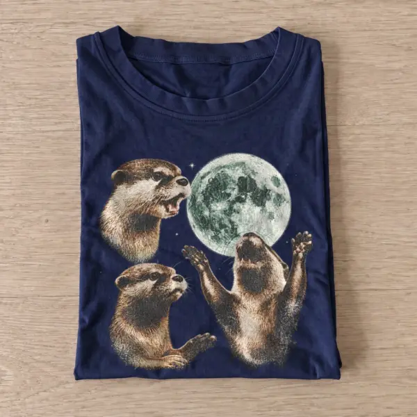 Cosmic otters celestial moon t shirt navy20cosmic otters.webp