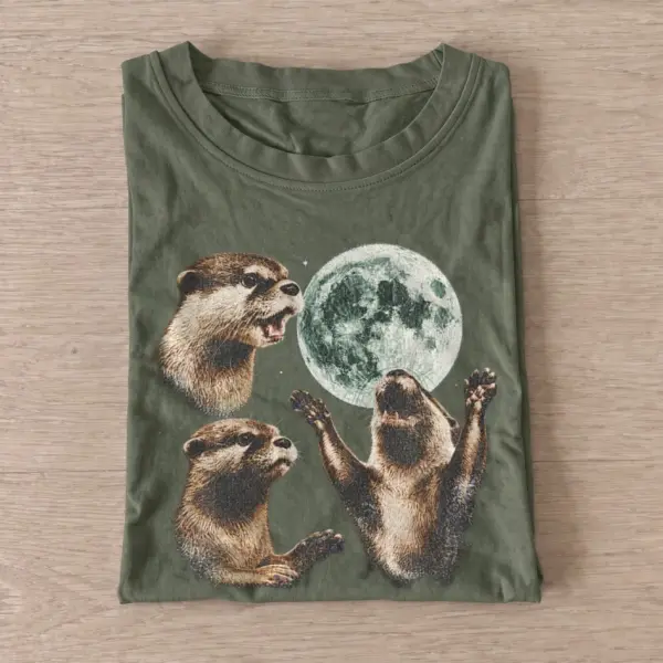 Cosmic otters celestial moon t shirt olive20cosmic otters.webp