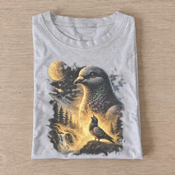 Cosmic pigeon graphic t shirt gray20cosmic pigeon.webp