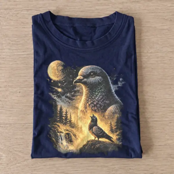 Cosmic pigeon graphic t shirt navy20cosmic pigeon.webp