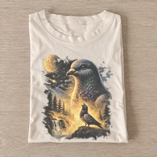 Cosmic pigeon graphic t shirt sand20cosmic pigeon.webp