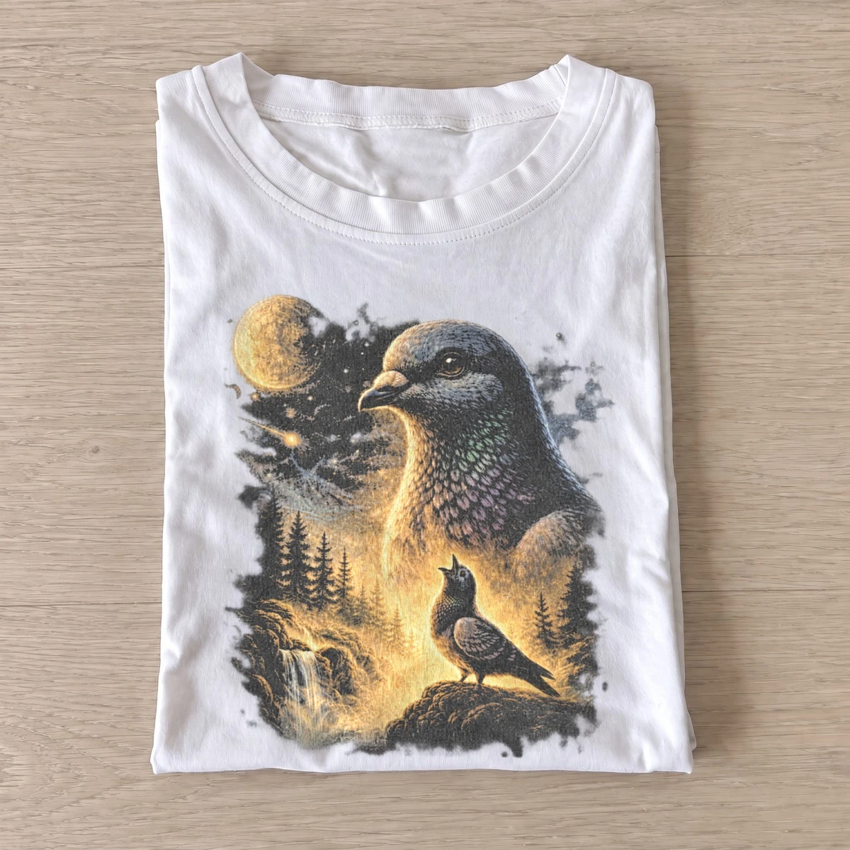 Cosmic pigeon graphic t shirt white20cosmic pigeon.webp