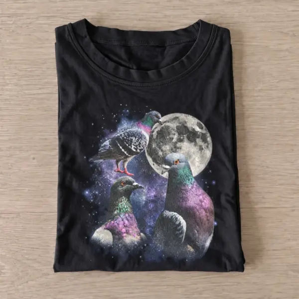 Cosmic pigeons galaxy moon t shirt black20cosmic pigeons.webp