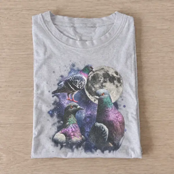 Cosmic pigeons galaxy moon t shirt gray20cosmic pigeons.webp