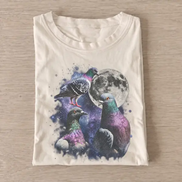 Cosmic pigeons galaxy moon t shirt sand20cosmic pigeons.webp
