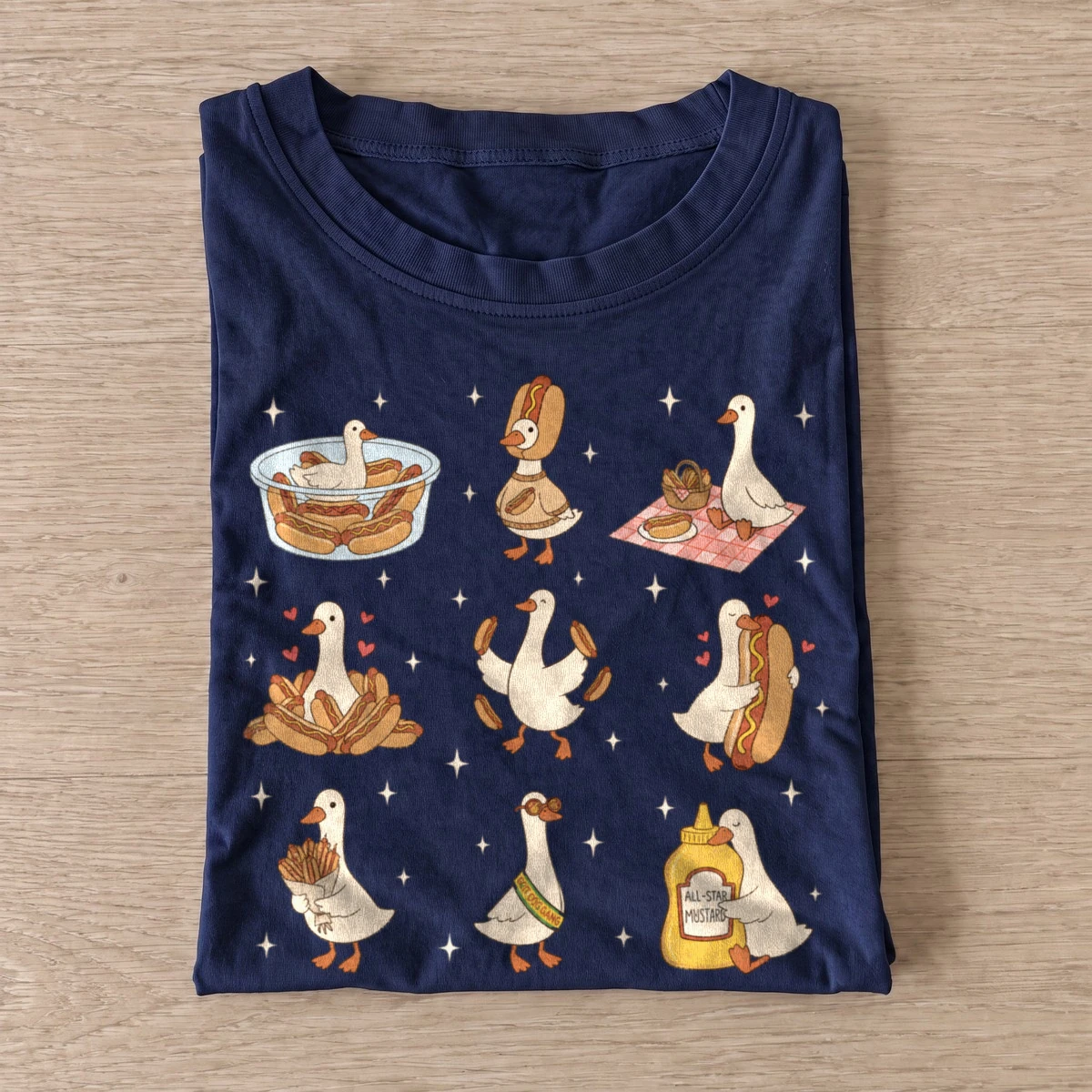 Cottage geese t shirt navy20cottage geese.webp