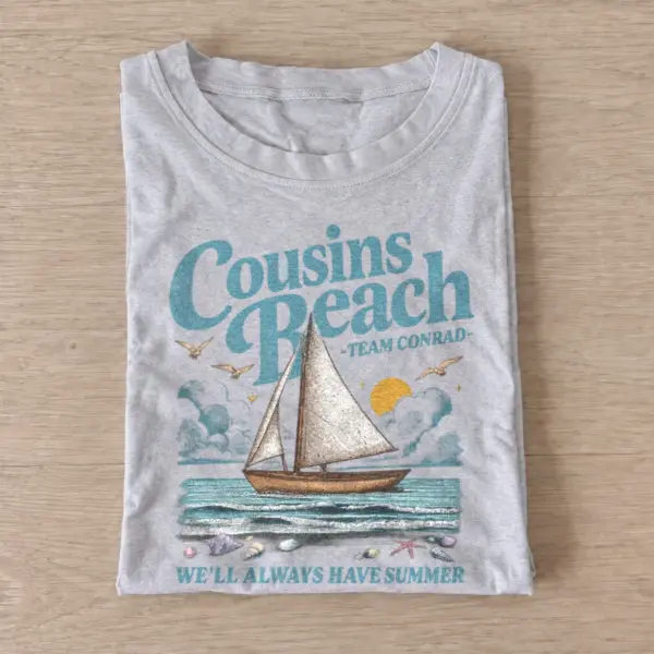 Cousins beach team conrad sailboat t shirt gray20summer beach sailboat.webp