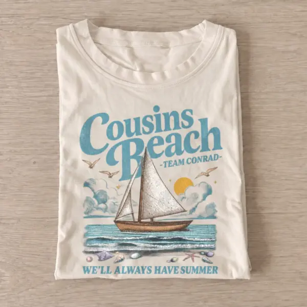 Cousins beach team conrad sailboat t shirt sand20summer beach sailboat.webp
