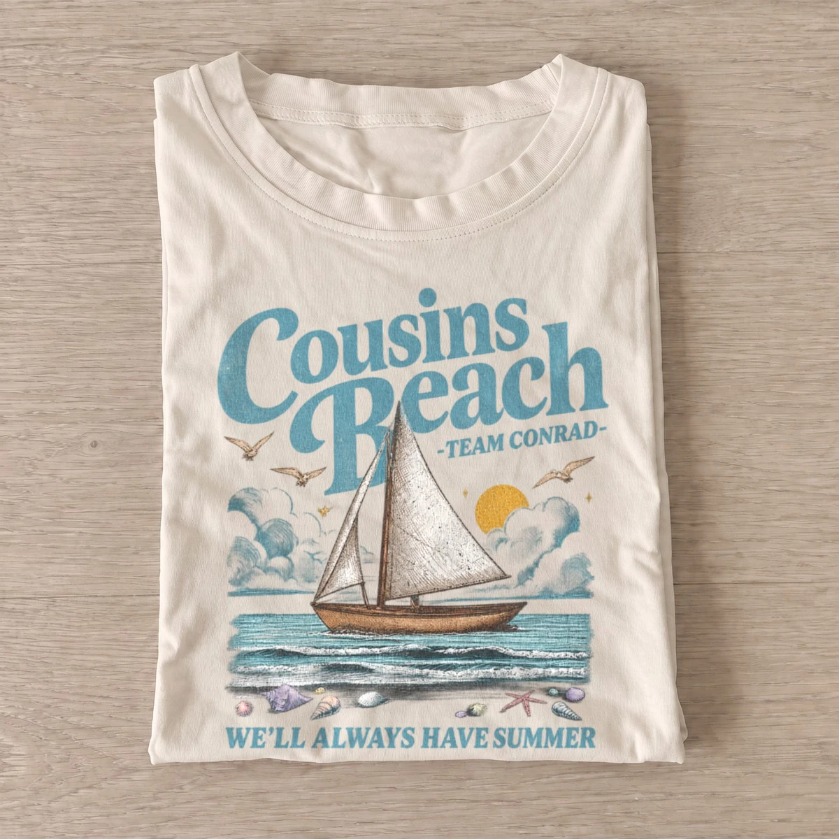 Cousins beach team conrad sailboat t shirt sand20summer beach sailboat.webp