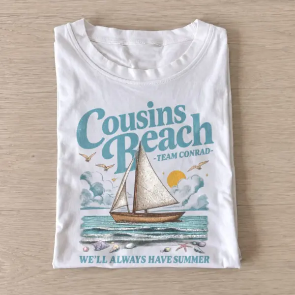 Cousins beach team conrad sailboat t shirt white20summer beach sailboat.webp
