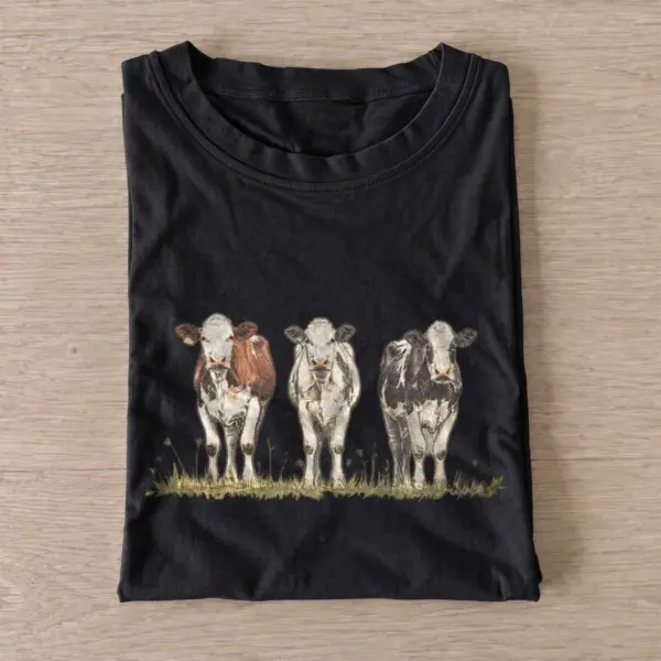 Cow trio graphic t shirt black20cow trio.webp