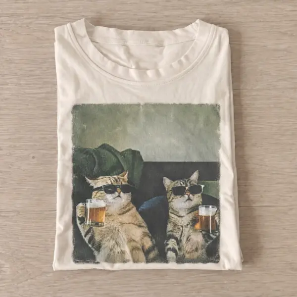 Cowboy pub cats graphic t shirt sand20cowboy pub cats.webp