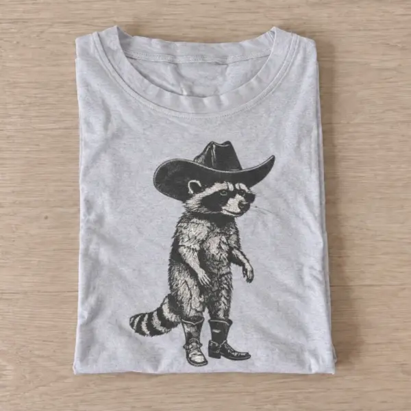 Cowboy raccoon strut t shirt gray20cowboy raccoon strut.webp