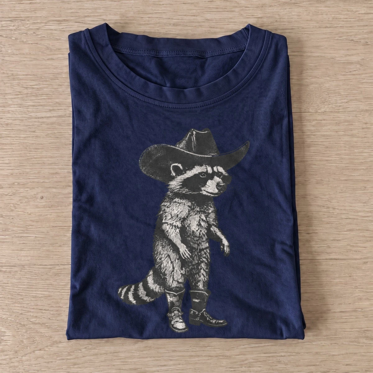 Cowboy raccoon strut t shirt navy20cowboy raccoon strut.webp