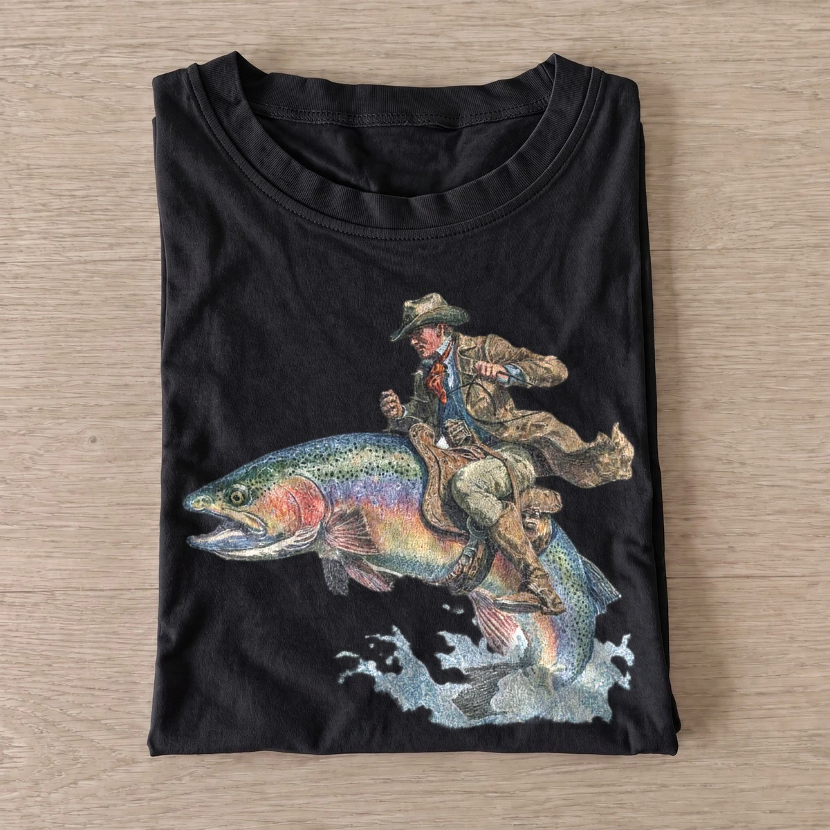 Cowboy trout rider t shirt black20cowboy trout rider.webp