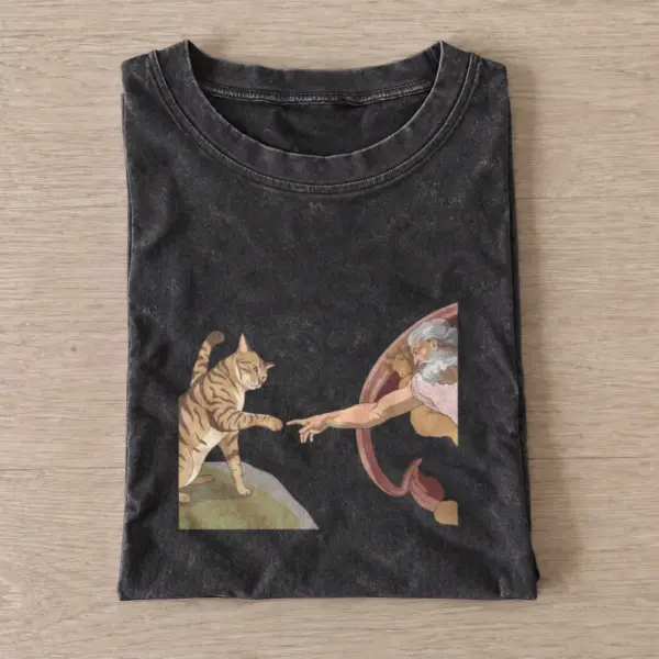 Creation of cat vintage t shirt washed20black20creation of cat.webp