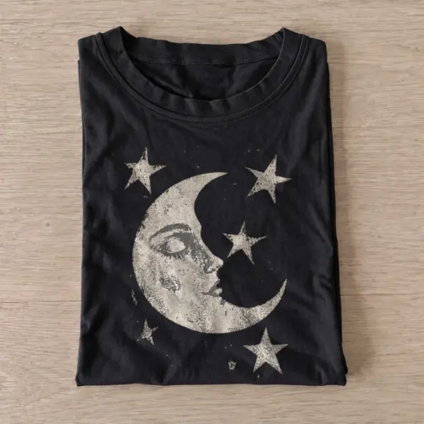 Crescent moon face t shirt black20crescent moon face.webp