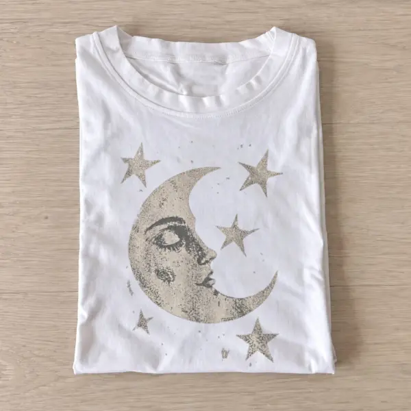 Crescent moon face t shirt white20crescent moon face.webp