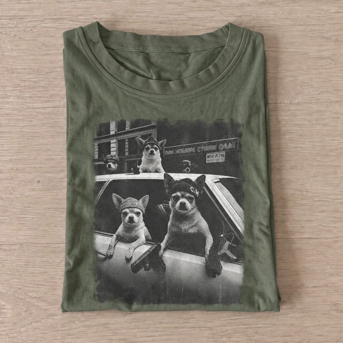 Critter taxi graphic t shirt olive20critter taxi.webp