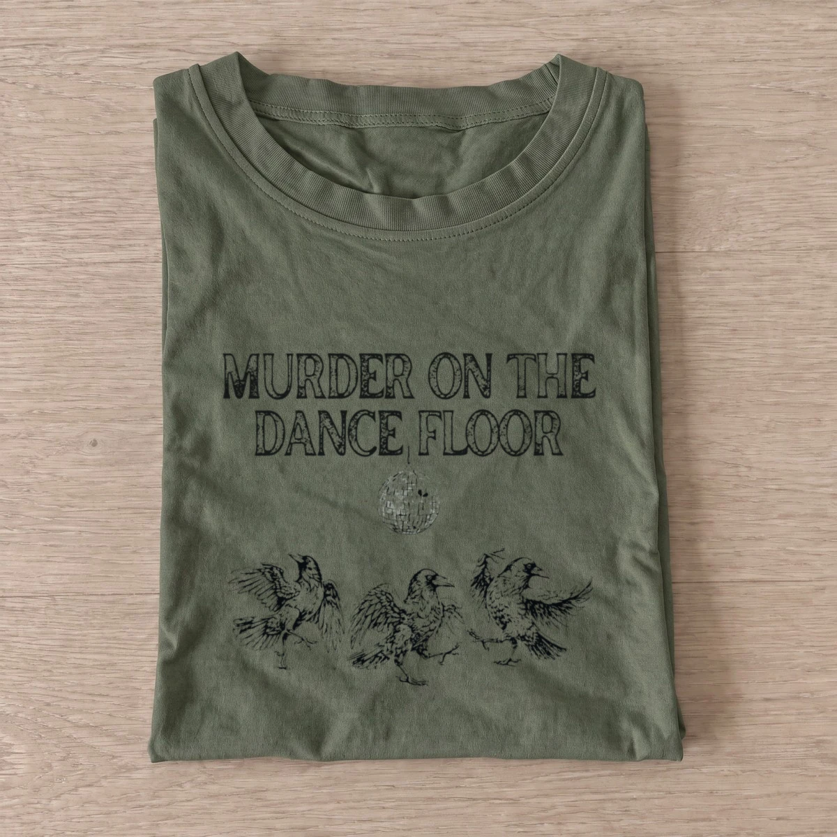 Crow dance floor t shirt olive20crow dance floor.webp