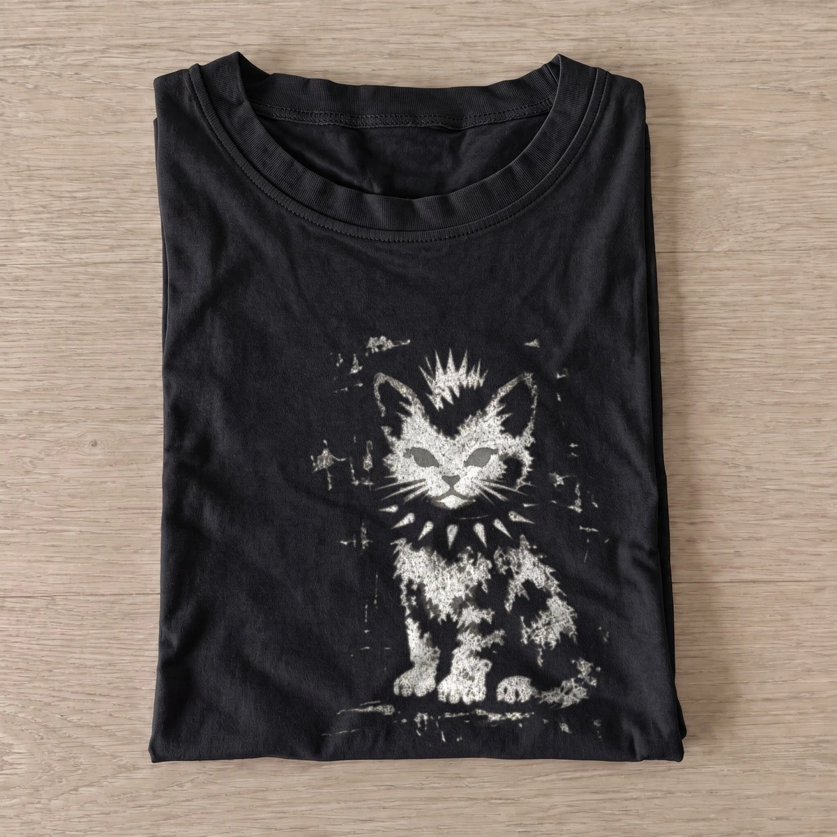 Crowned cat graphic t shirt black20crowned cat.webp