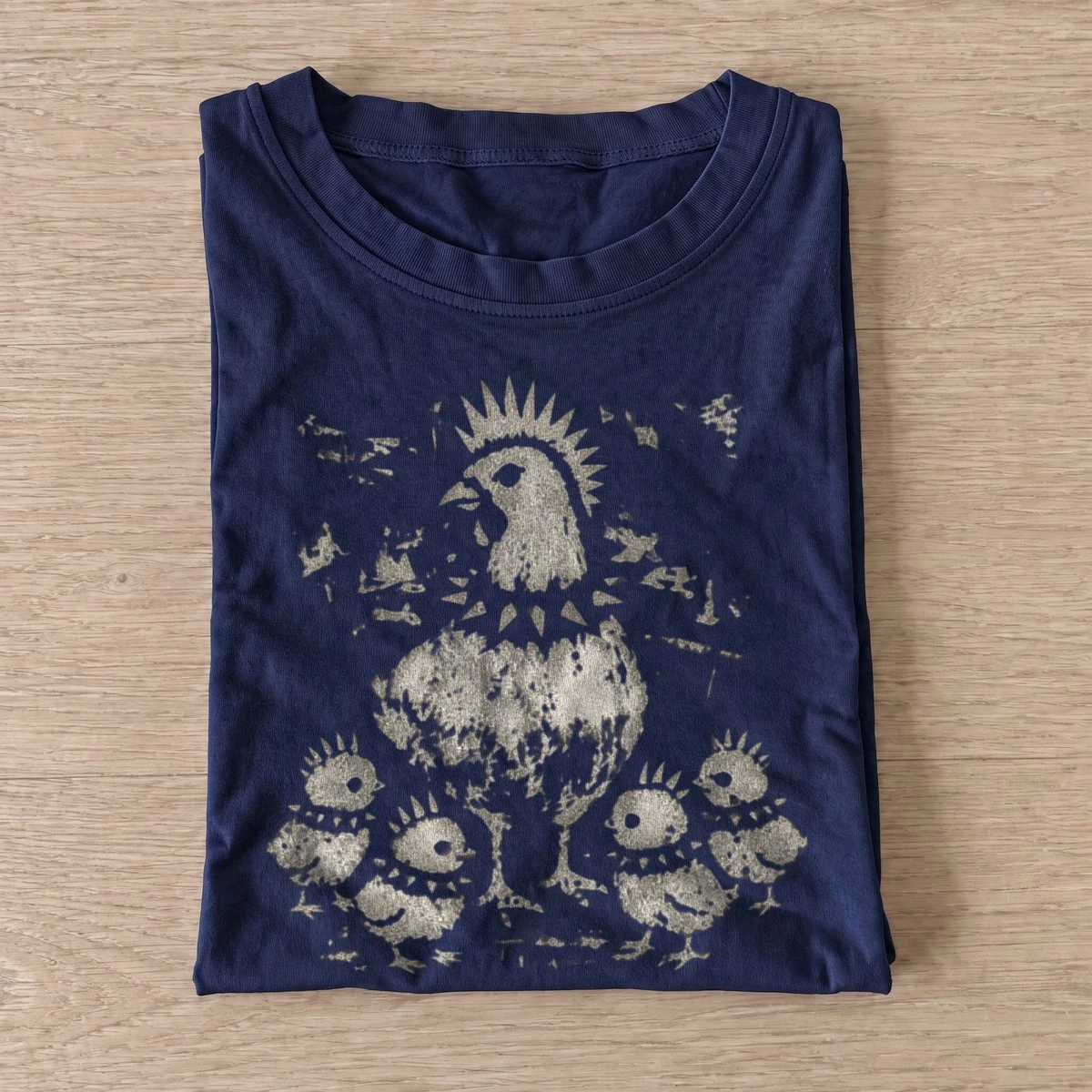 Crowned chicken family graphic t shirt navy20crowned chicken family.webp
