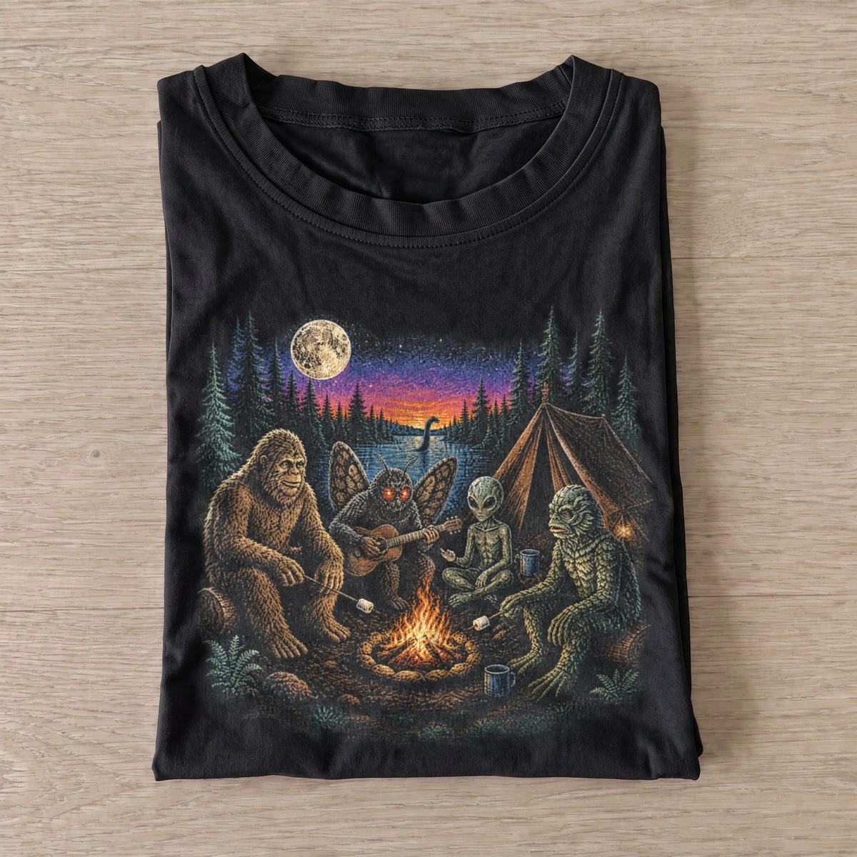 Cryptid campfire t shirt black20cryptid campfire.webp