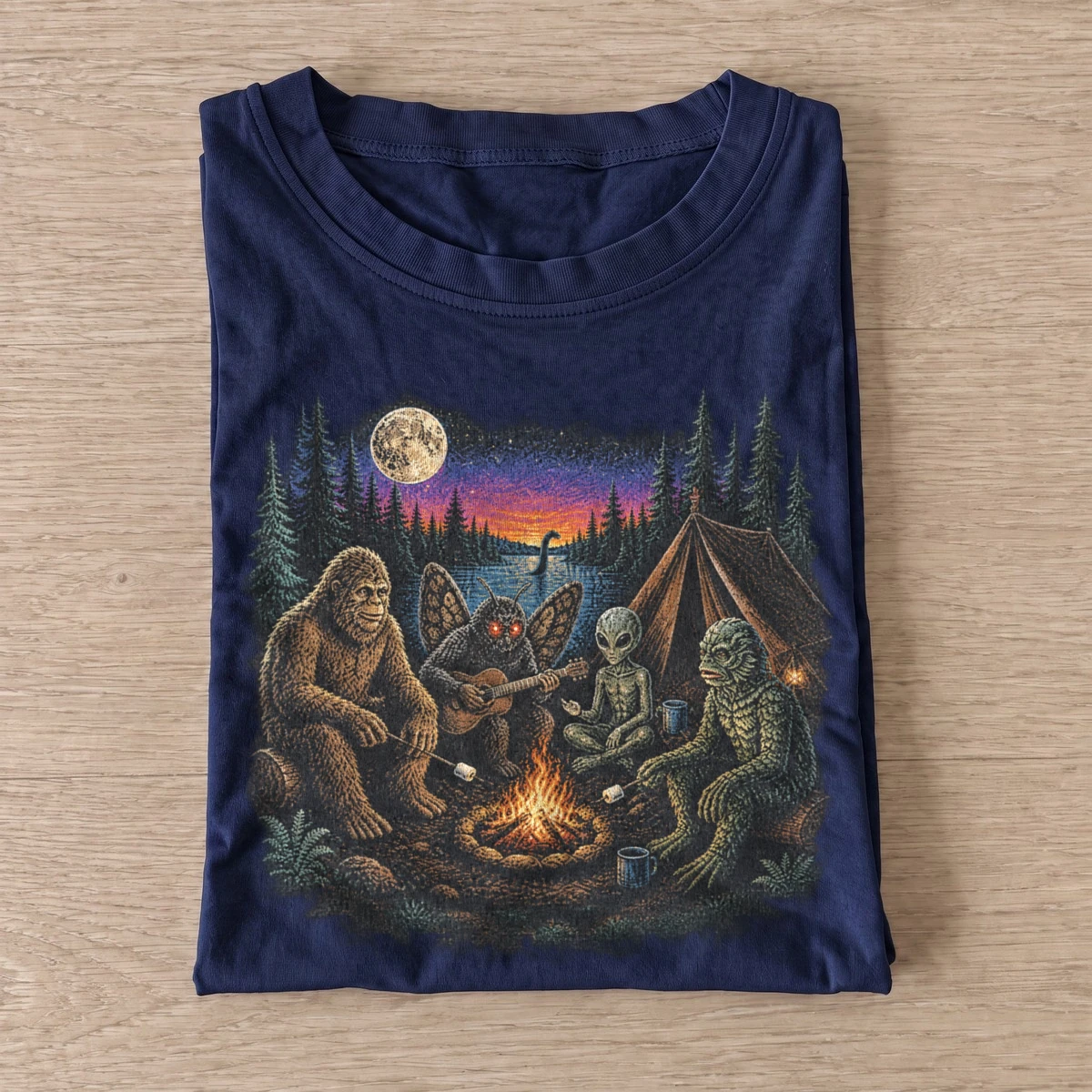 Cryptid campfire t shirt navy20cryptid campfire.webp