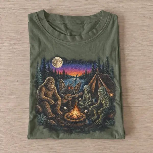 Cryptid campfire t shirt olive20cryptid campfire.webp