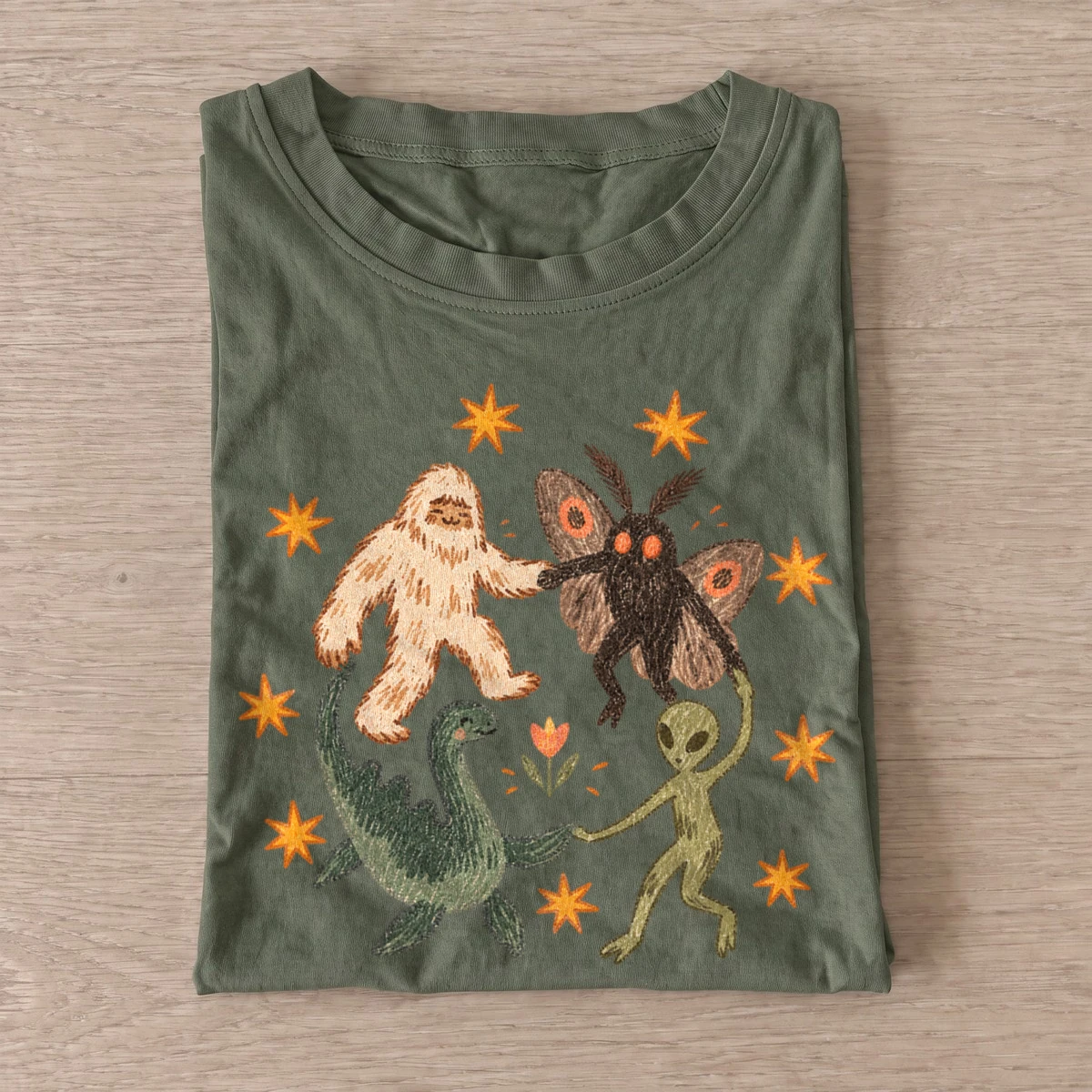 Cryptid dance circle t shirt olive20cryptid dance circle.webp