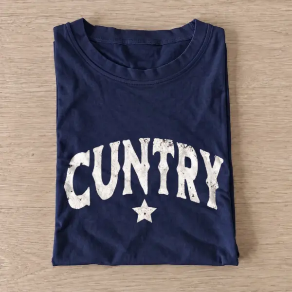Cuntry distressed lettering t shirt navy20cuntry.webp