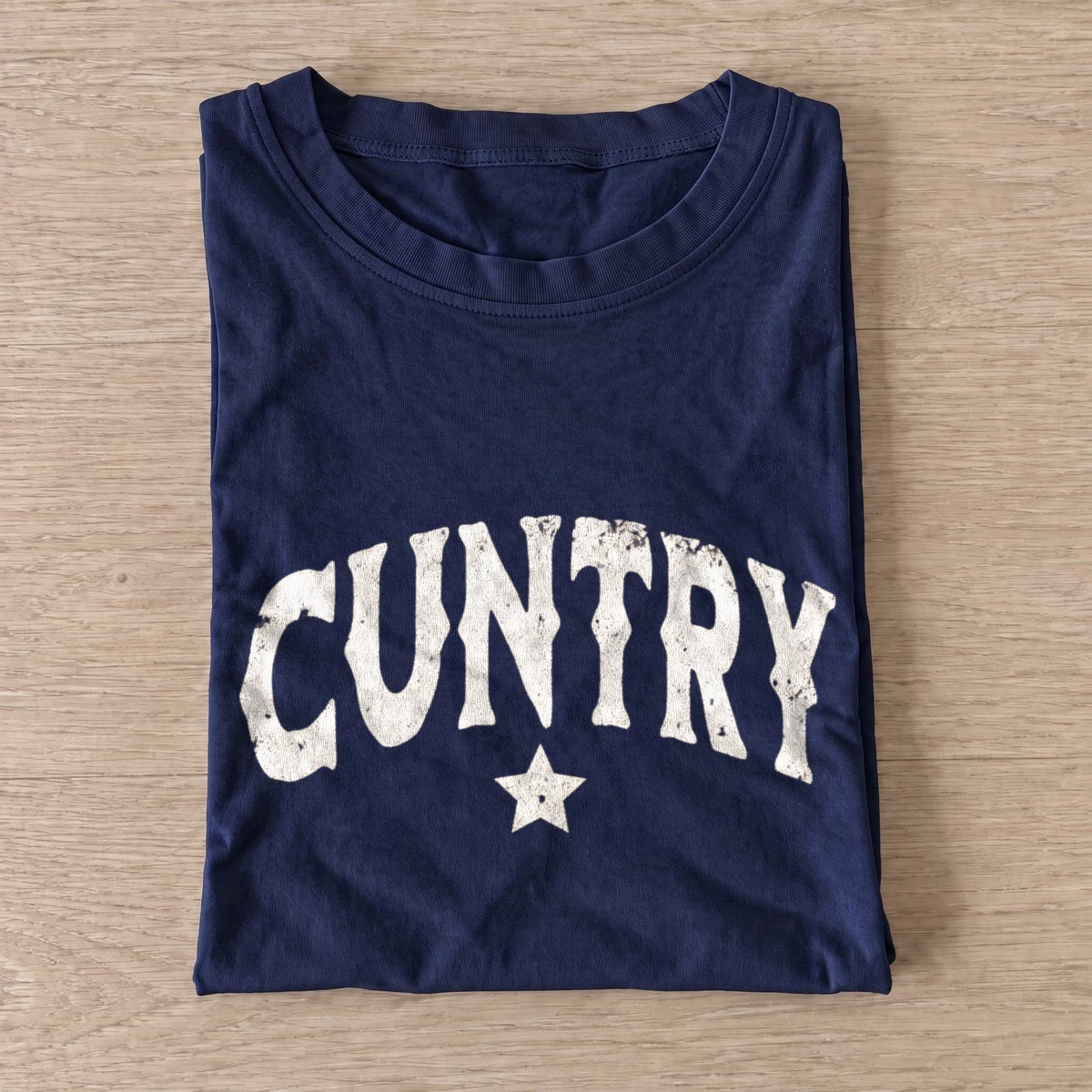 Cuntry distressed lettering t shirt navy20cuntry.webp