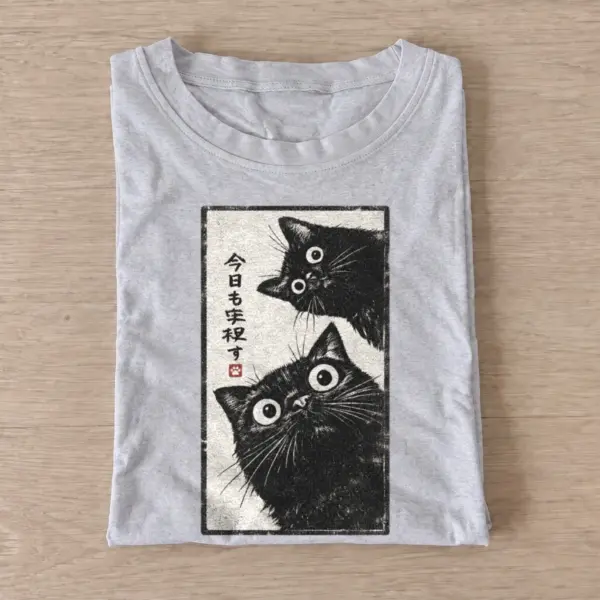 Curious black cats graphic t shirt gray20curious black cats.webp