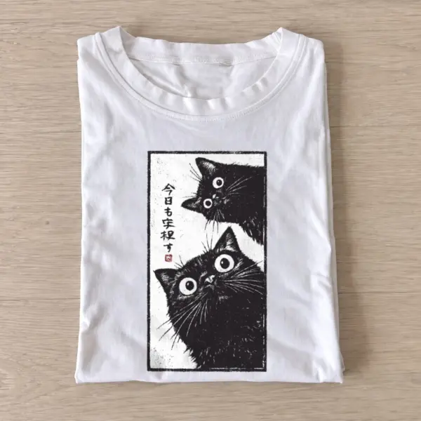 Curious cat duo t shirt white20curious cat duo.webp